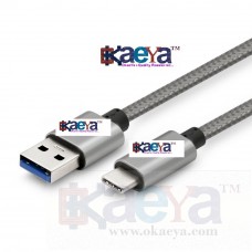 OkaeYa USB Type-C to USB-A Male 3.1 Gen1 2 Meters (Silver)